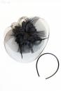 Gothic Haarschmuck „Dark Blossom“ mit Federn & Schleiernetz